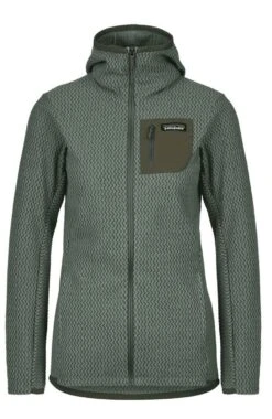 Patagonia Damen Fleece R1 Air Full Zip Hoody Hemlock Green