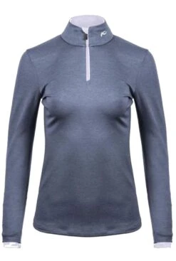 Kjus Damen Feel Half-Zip Skiunterzieher Steel Blue