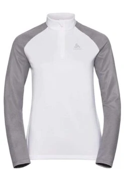 Odlo Damen Skirolli Midlayer Planches Weiß/grau