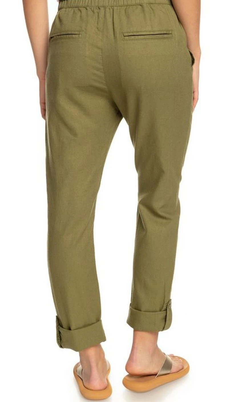 Roxy Cargo Hose On The Seashore Leinenhose Olive – Bild 2