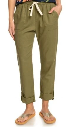 Roxy Cargo Hose On The Seashore Leinenhose Olive
