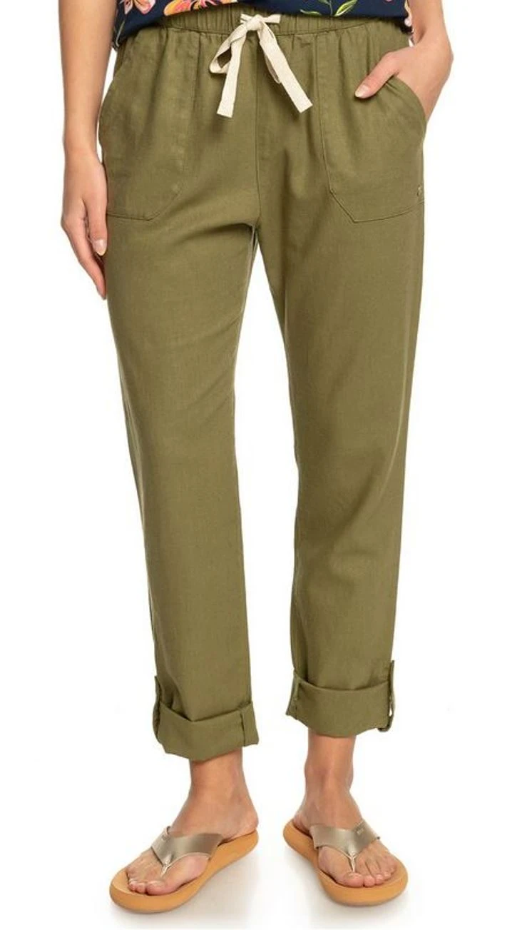 Roxy Cargo Hose On The Seashore Leinenhose Olive