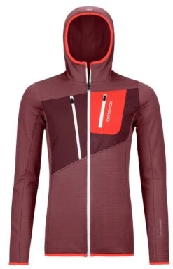 Ortovox Damen FLEECE GRID Hoody Mountain Rose