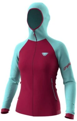 Dynafit Damen Speed Polartec® Kapuzenjacke Blue Beet Red