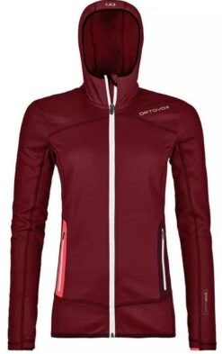 Ortovox Damen Fleece Hoodie Dark Blood