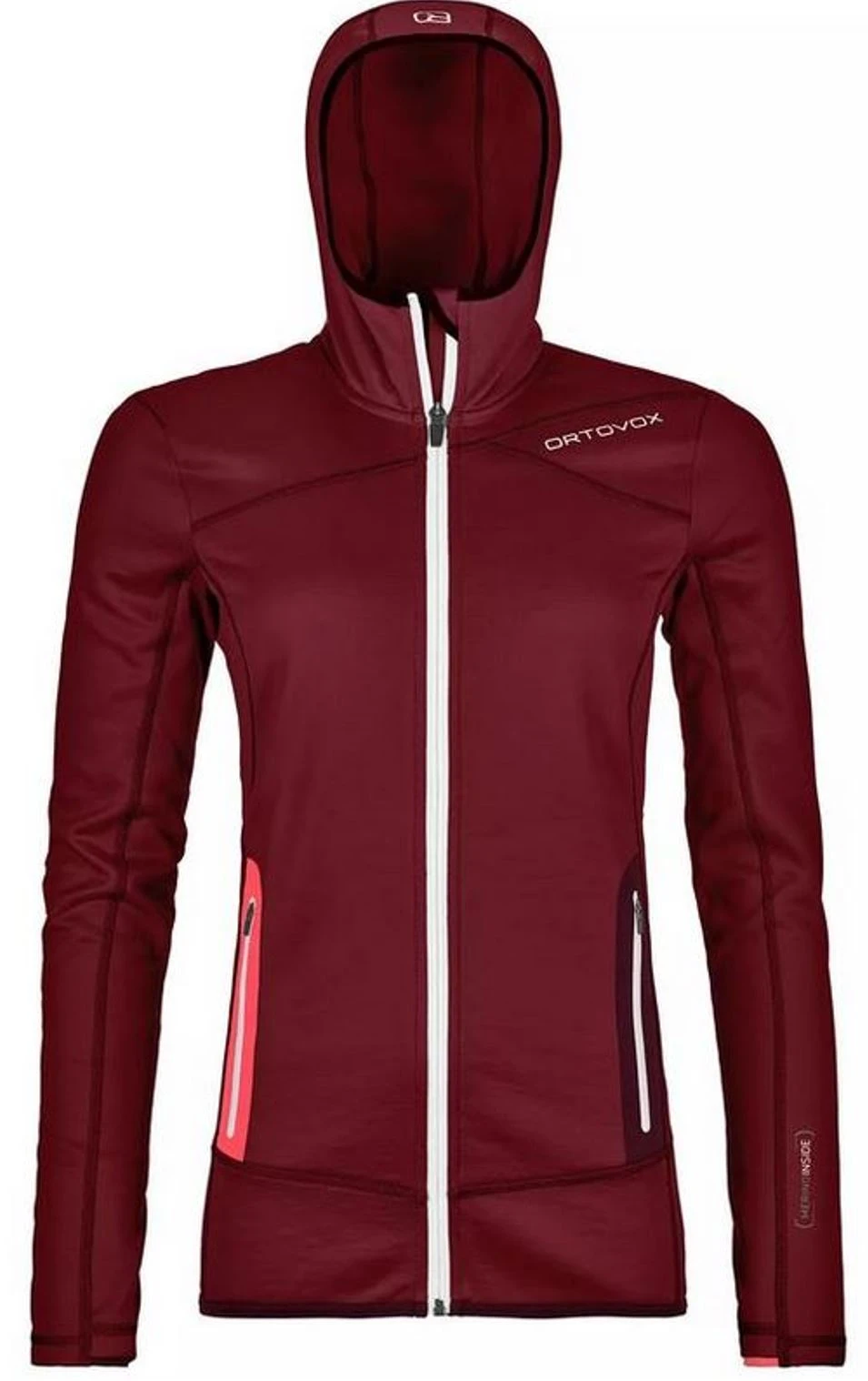 Ortovox Damen Fleece Hoodie Dark Blood