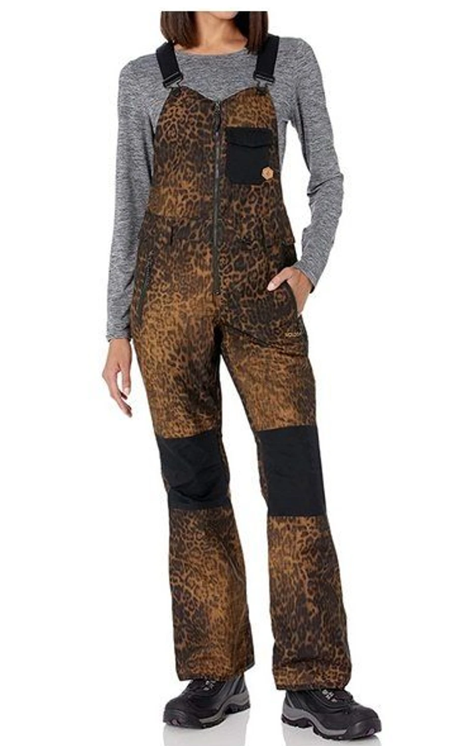 Volcom Damen Overall Swift Bib Schneehose Leopard