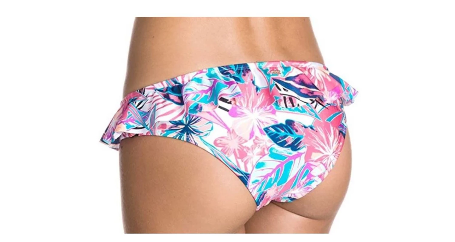 Roxy Damen Bikini Unterteil Flowers Weiß – Bild 2